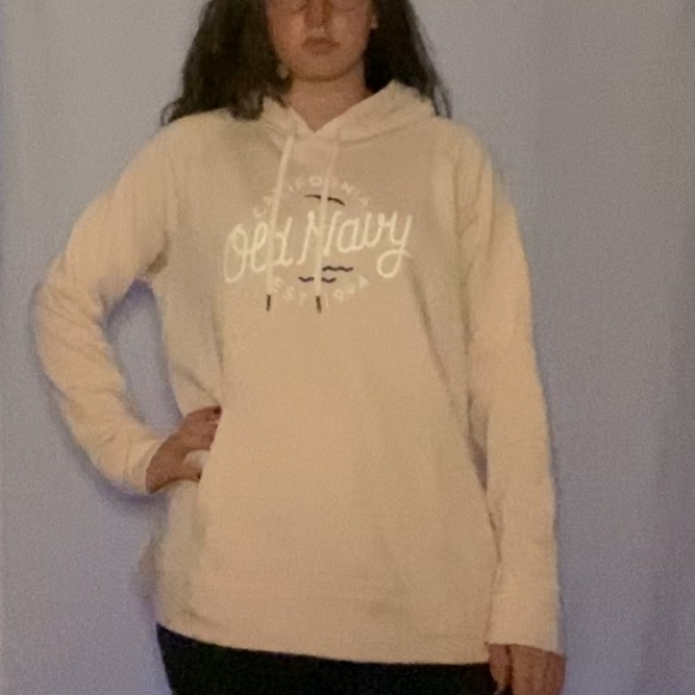 XL Old Navy Logo Light Pink Drawstring Hoodie